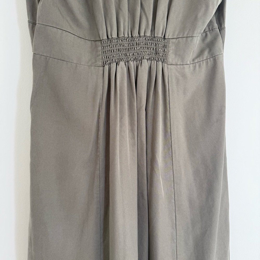 Quince Vintage Wash Tencel Button Front Midi Dress Olive Green Large Cottagecore - Picture 14 of 14